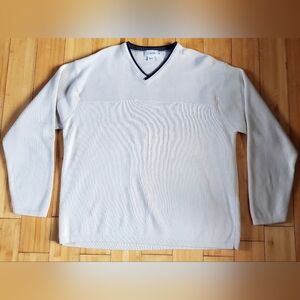 J. Crew Cream V-Neck Sweater Relaxed Fit Size XL Vintage